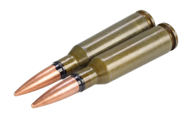 Kalashnikov Cartridges Isolated — Stock Photo, Image