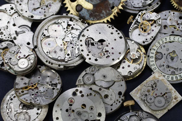 Relojes Mecánicos Rotos Fondo — Foto de Stock