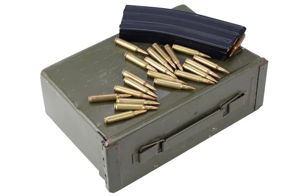 Ammo Can Ammunition Isolated White — Stock Photo, Image