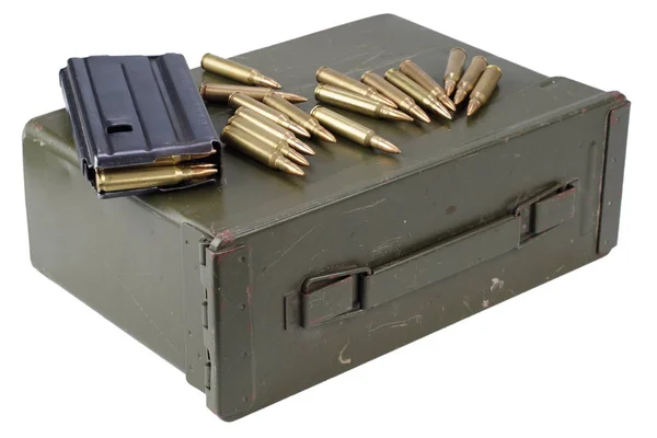 Ammo Can Ammunition Isolated White — Stock Photo, Image