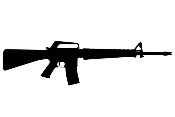 M16 Rifle Vietnam Período Guerra Silueta Negra Aislada —  Fotos de Stock