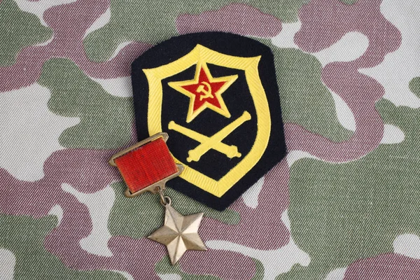 Медаль Золота Зірка Спеціальних Відзнак Визначає Одержувачів Звання Герой Радянському — стокове фото