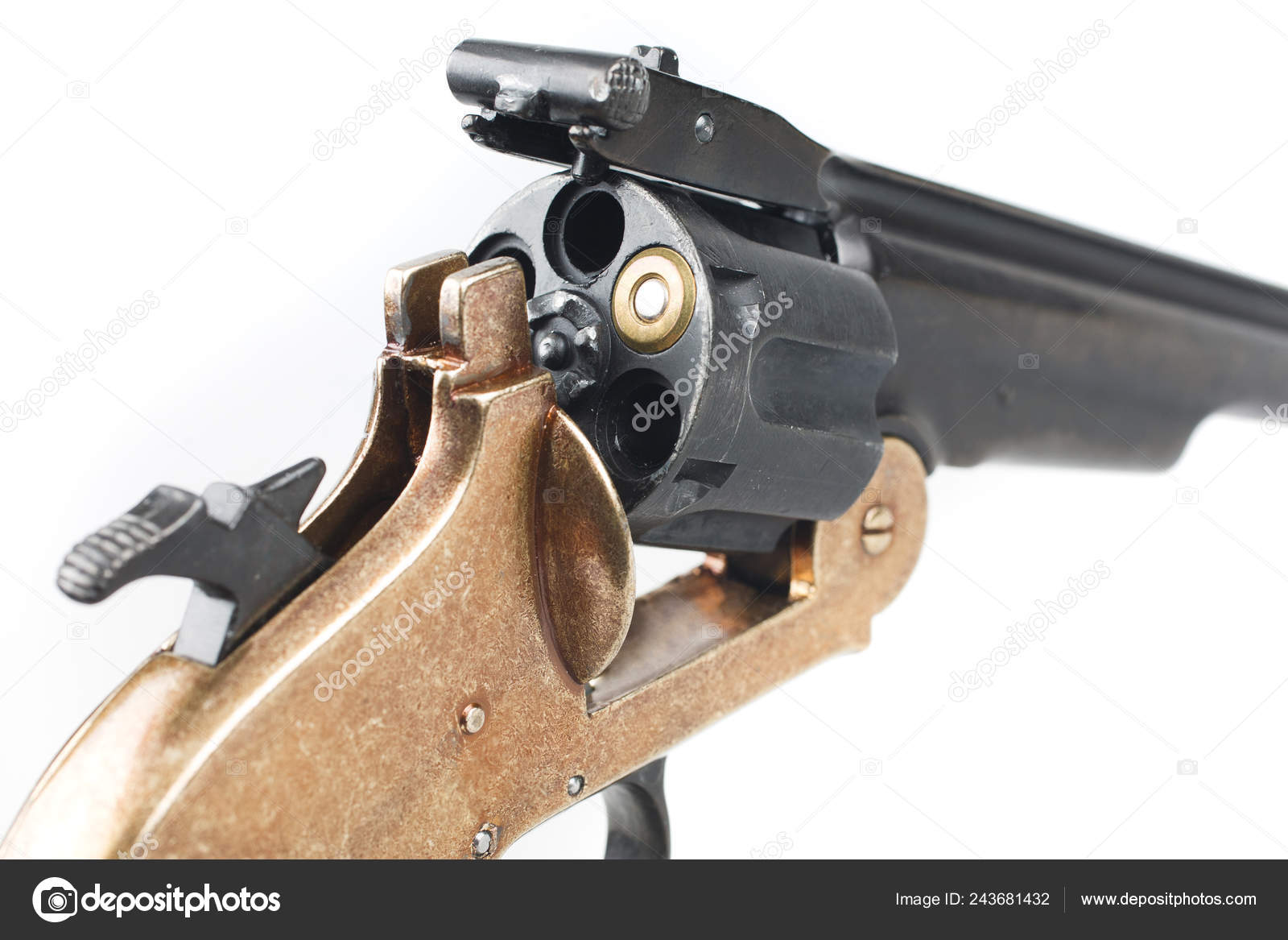 Russian Roulette Revolver One Drum Isolated White Background Stock Photo by  ©zim90 609669488