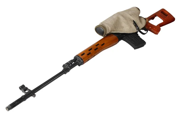 Beyaz Arka Plan Üzerinde Izole Svd Keskin Nişancı Tüfeği — Stok fotoğraf