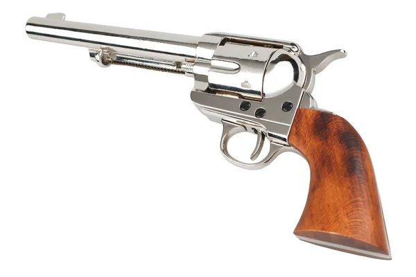 Wilde Westen Revolver Colt Enkele Actie Leger Geïsoleerd Witte Achtergrond — Stockfoto