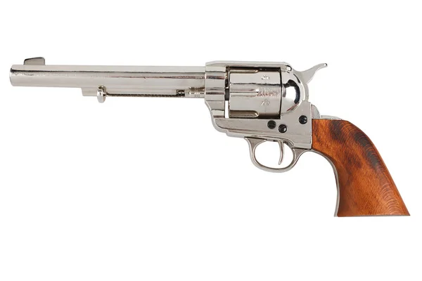 Wilde Westen Revolver Colt Enkele Actie Leger Geïsoleerd Witte Achtergrond — Stockfoto