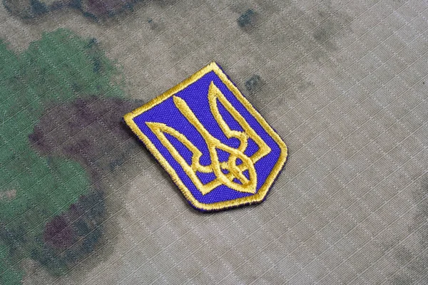 Kyiv Ucrânia Julho 2015 Emblema Uniforme Exército Ucrânia Tridente Emblema — Fotografia de Stock