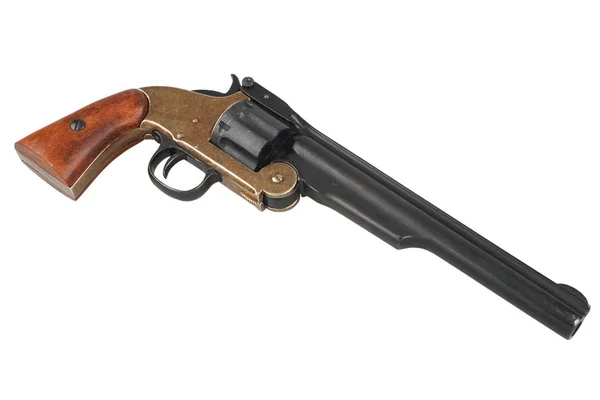 Smith Wesson Jednotlivé Akce Revolver Izolovaných Bílém Pozadí — Stock fotografie
