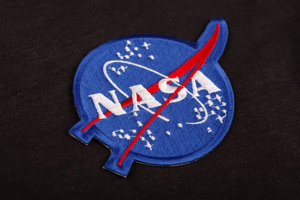 Marzo 2018 Parche Emblema Administración Nacional Aeronáutica Espacio Nasa Sobre — Foto de Stock