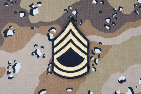 Mai 2018 Army Sergent Première Classe Patch Rang Sur Uniforme — Photo