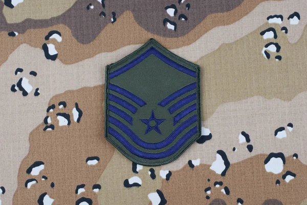 May 2018 Air Force Master Sergeant Rank Patch Desert Camouflage — Stock Photo, Image
