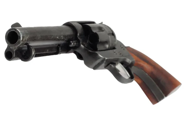 Vahşi Batı Revolver Beyaz Arka Plan Üzerinde Izole Colt Tek — Stok fotoğraf