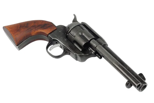Divoký Západ Revolver Colt Armáda Jednorázové Akce Izolovaných Bílém Pozadí — Stock fotografie
