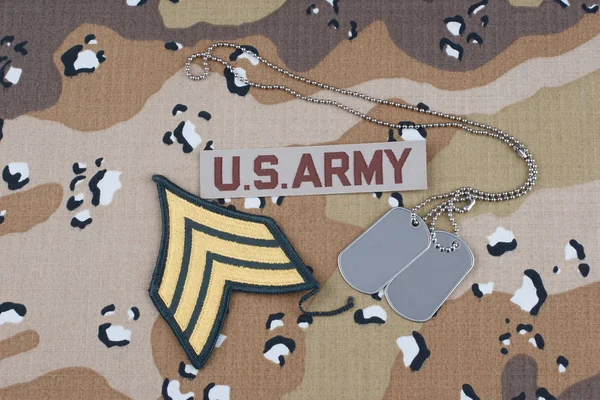 Army Desert Uniform Dog Tags — Stock Photo, Image