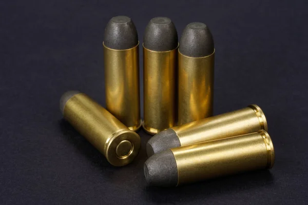 Black Powder Revolver Rounds Cal Dating 1872 Black Background — Stock Photo, Image