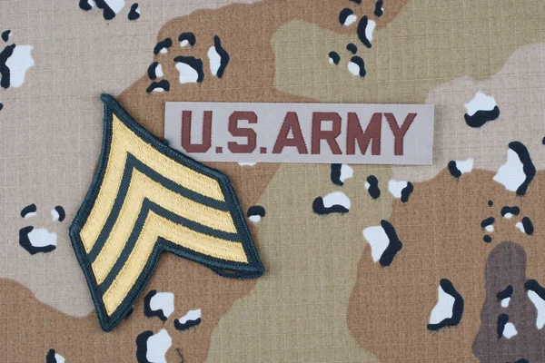 Army Gurun Seragam Dengan Patch Peringkat — Stok Foto