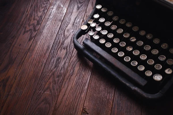 Old Retro Vintage Typewriter Wooden Table — Stock Photo, Image