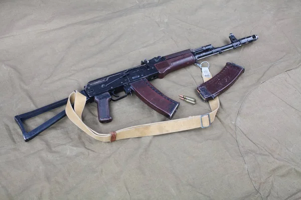 Kalashnikov Ammunitions Canvas Background — Stock Photo, Image