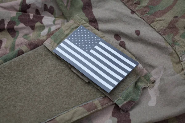 Ons Leger Vlag Patch Het Uniform Van Ons Leger Camouflage — Stockfoto