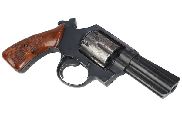 Revolver Isolato Sfondo Bianco — Foto Stock