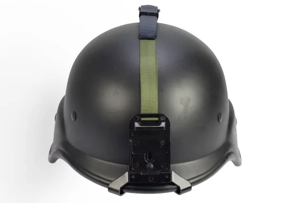 Esercito Casco Kevlar Nero Isolato Sfondo Bianco — Foto Stock