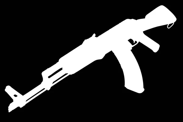 Akm Assault Rifle Czarna Sylwetka — Zdjęcie stockowe