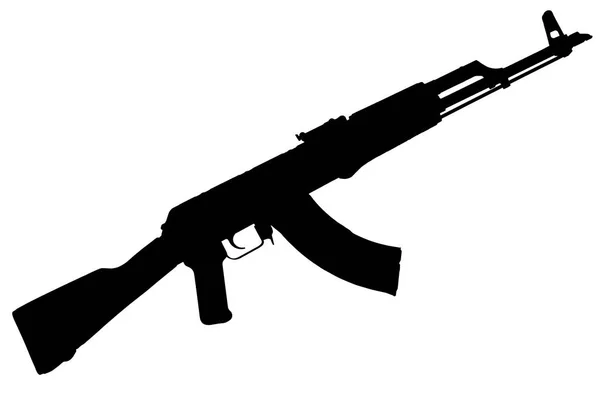 Akm Fusil Assaut Silhouette Noire — Photo