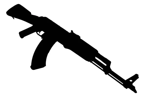 Akm Saldırı Tüfeği Siyah Siluet — Stok fotoğraf