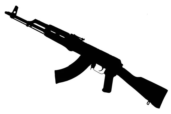 Akm Rifle Assalto Silhueta Preta — Fotografia de Stock