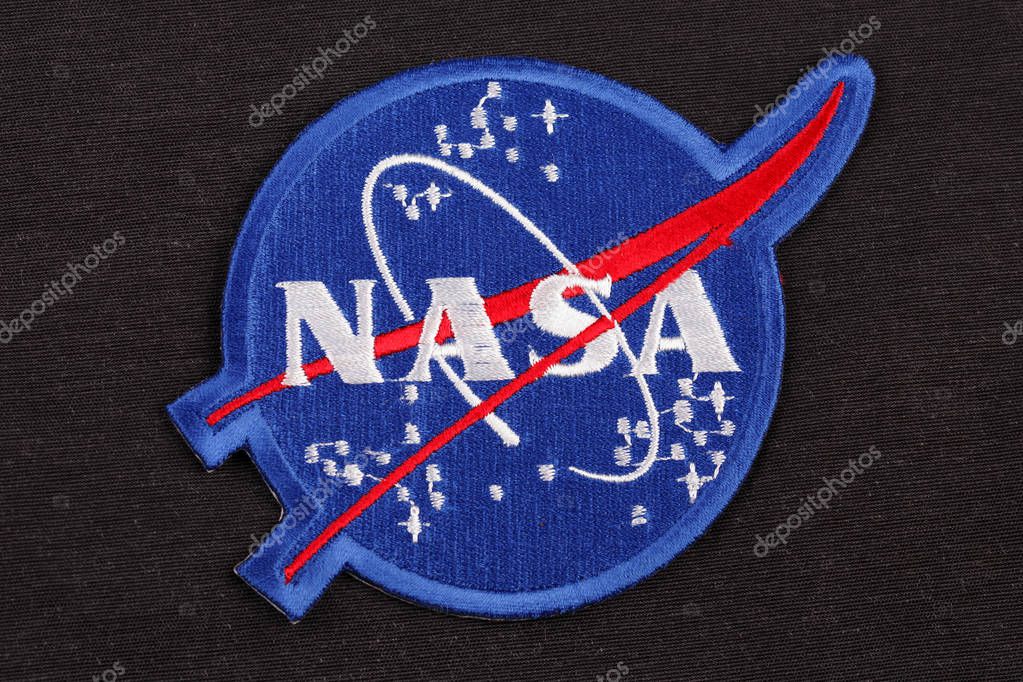 15 March 2018 - The National Aeronautics and Space Administration (NASA) emblem patch on black uniform background