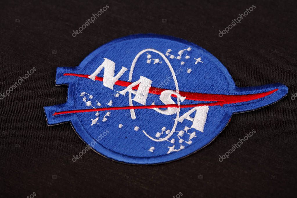 15 March 2018 - The National Aeronautics and Space Administration (NASA) emblem patch on black uniform background