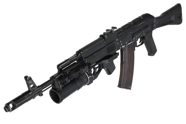 Moderno Rifle Asalto Kalashnikov 74M Con Lanzagranadas Blanco —  Fotos de Stock