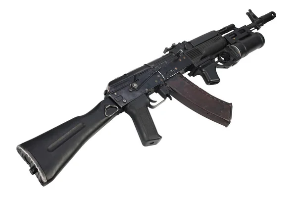 Modern Kalashnikov 74M Assault Rifle Underbarrel Grenade Launcher White — Stock Photo, Image