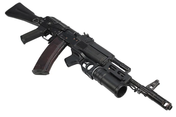 Moderno Fucile Assalto Kalashnikov 74M Con Lanciagranate Sottocanna Bianco — Foto Stock