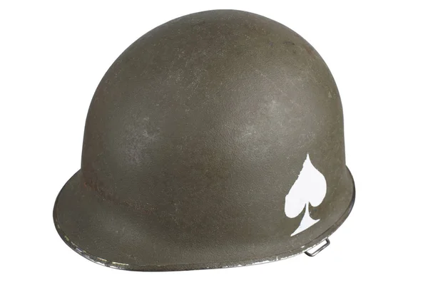 Nós Exército Ww2 Capacete Período Com Espadas Emblema Isolado Fundo — Fotografia de Stock