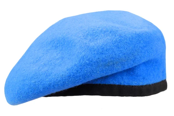 Armeeuniform Blaue Baskenmütze Isoliert Auf Weißem Hintergrund — Stockfoto