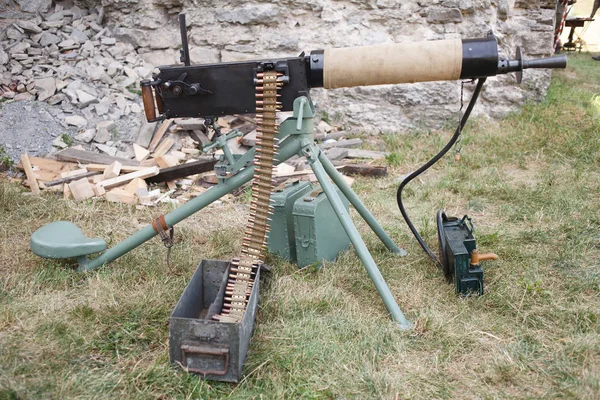 Birinci Dünya Savaşı Alman Makineli Tüfek Mühimmatını Kemer — Stok fotoğraf