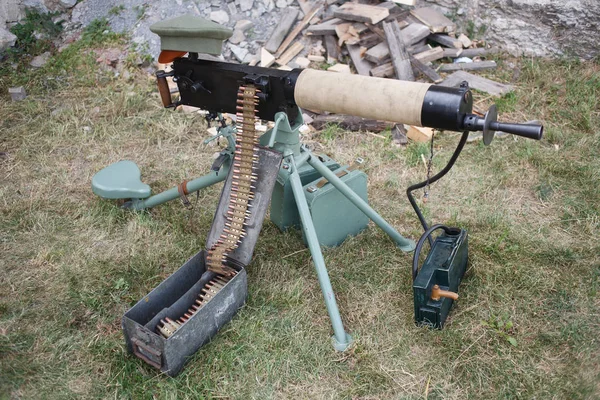 Duits Machinegeweer Van Woi Met Munitie Gordel — Stockfoto