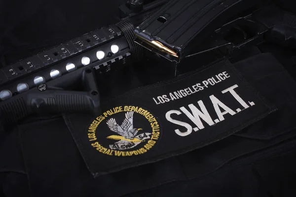 Février 2018 Patch Emblème Équipe Armes Tactiques Spéciales Département Police — Photo