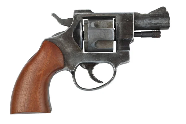 Revolver Isolato Sfondo Bianco — Foto Stock