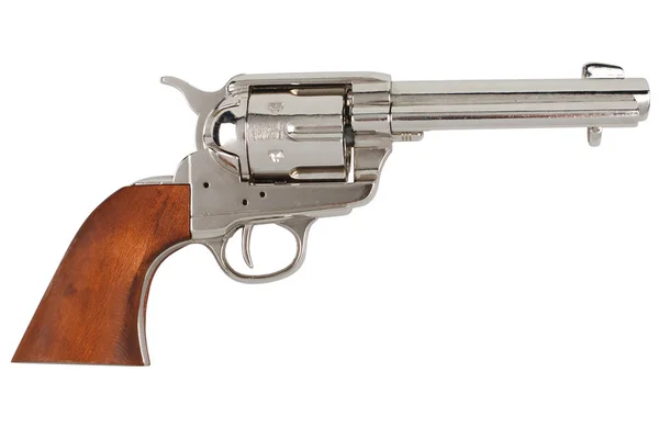 Colt Enkele Actie Leger Peacemaker Wilde Westen Revolver Geïsoleerd Witte — Stockfoto