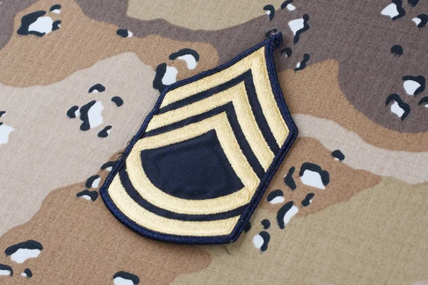 Maggio 2018 Army Sergente Prima Classe Patch Rango Desert Battle — Foto Stock