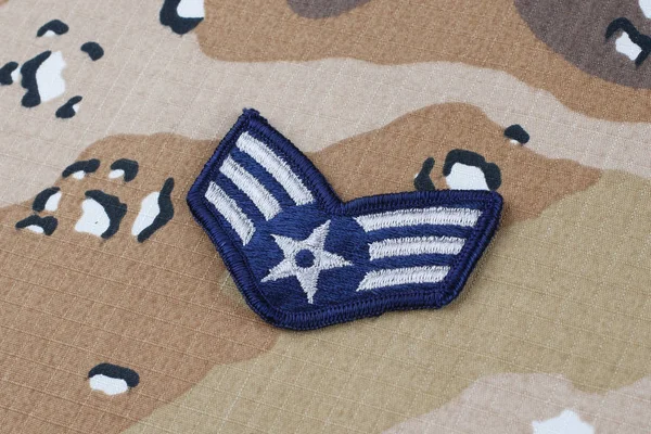 May 2018 Air Force Senior Airman Rank Patch Desert Battle — Stock Photo, Image