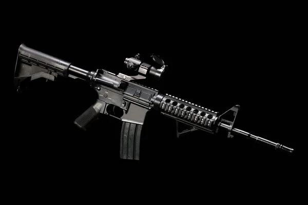 Assault Rifle Optic Sight Isolated Black Background — Stock Photo, Image