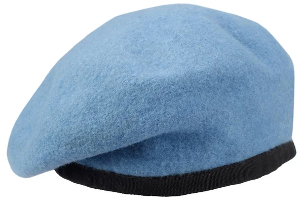 Military Troops Blue Beret Isolated — Stock Photo, Image