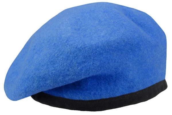 Military Troops Blue Beret Isolated — Stock Photo, Image