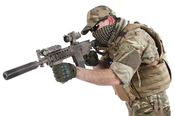 Private Military Company contractor with assault rifle — Stock Photo, Image