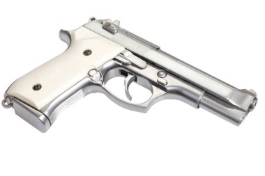 Beretta M92 stainless steel gun clipart
