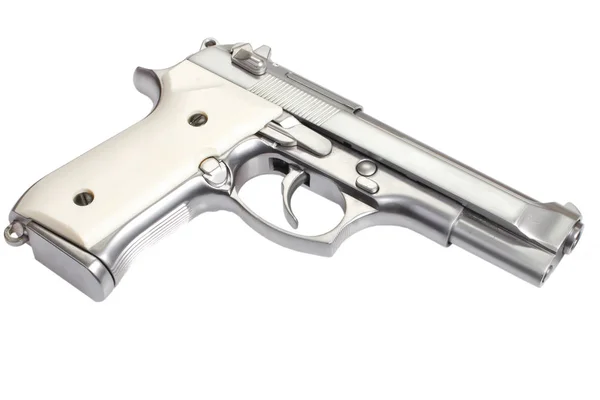 Beretta M92 rostfritt stål pistol — Stockfoto