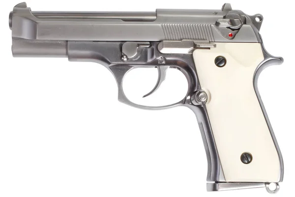 Pistole beretta m92 aus rostfreiem Stahl — Stockfoto